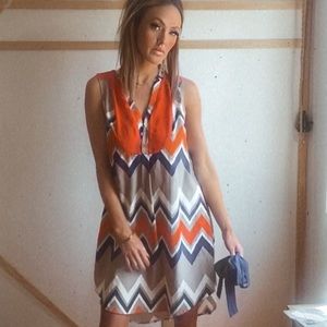 Poema Chevron Shift dress okc thunder colors